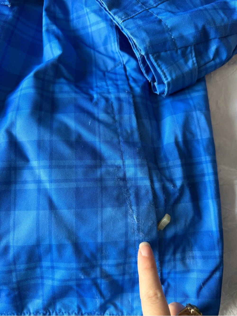 Columbia Kids Blue Plaid Hooded Rain Jacket